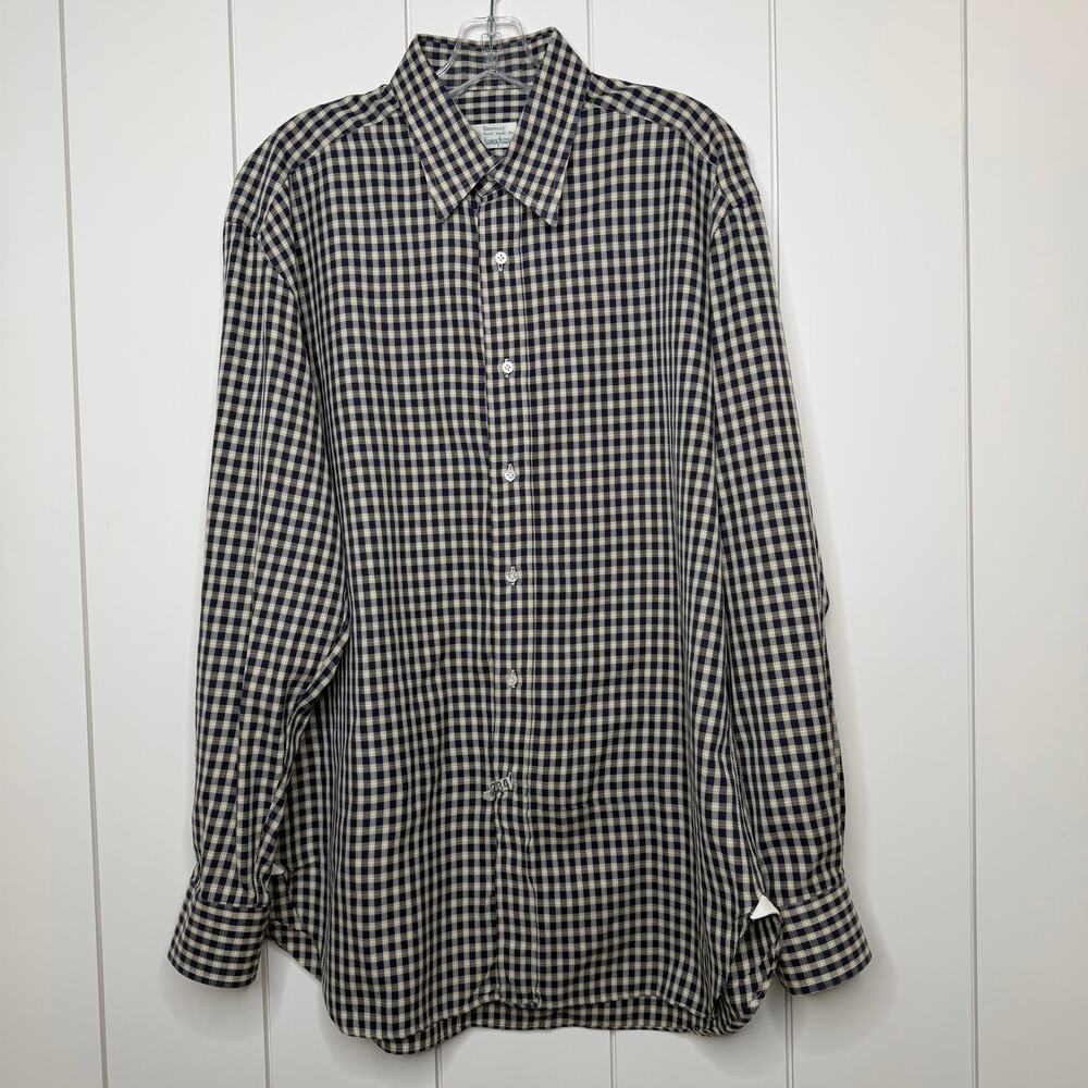 Borrelli Napoli Gingham Button-Up Shirt L Made in Italy Cotton